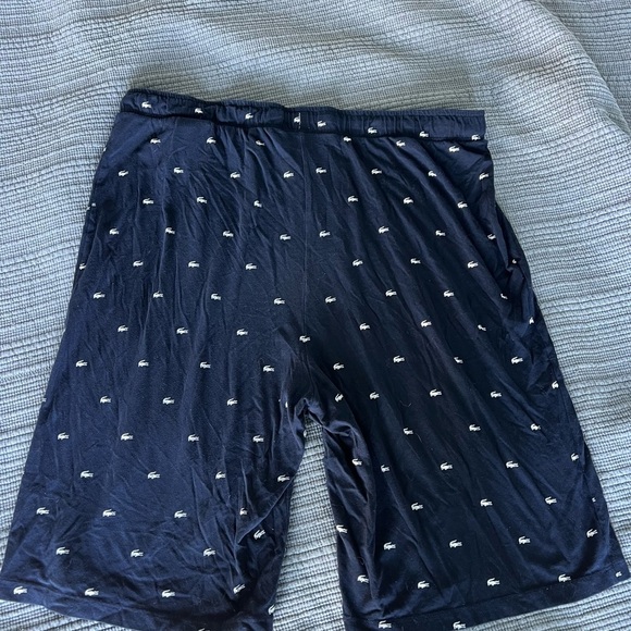 Lacoste Navy Shorts with Logo Pattern - Picture 5 of 5